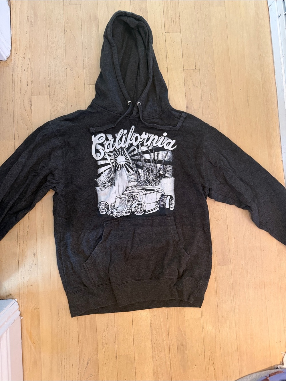 California Graphic Hoodie Sweatshirt - Dark Gray
